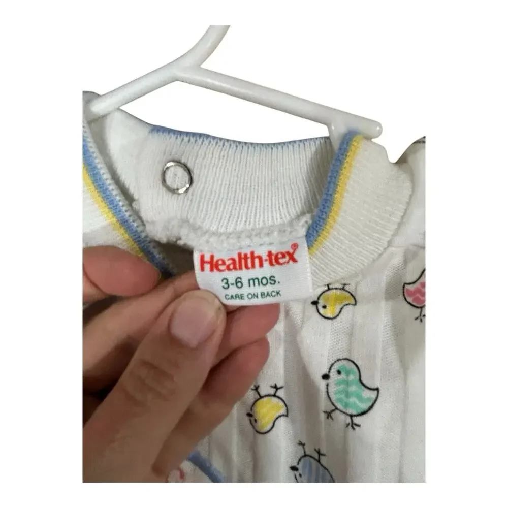 Vintage Health-Tex Baby Romper Bodysuit Click Click Chicken Chicks Sz 3-6 Months
